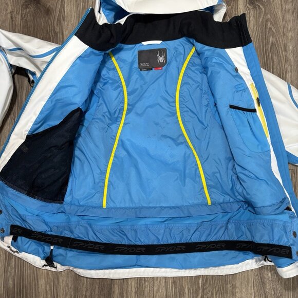 Spyder Womens Ski Jacket & Pants Set 10 White Blue Waterproof Insulated SnowSuit - Picture 14 of 16